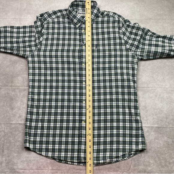 Barbour Shirt Men's M Plaid Flannel Eco 3 Tailored Shirt Button Down Casual - Picture 15 of 16